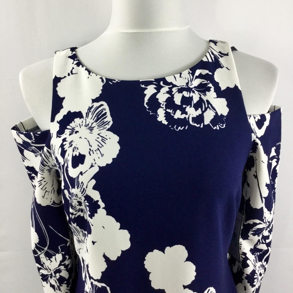 Jessica HOWARD Cold Shoulder 3/4 Sleeve Floral Print Dress Size 8P NWT - Picture 6 of 14